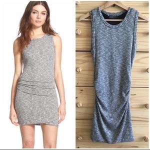 ASTR Grey Ribbed Knit Body-Con Mini Dress S